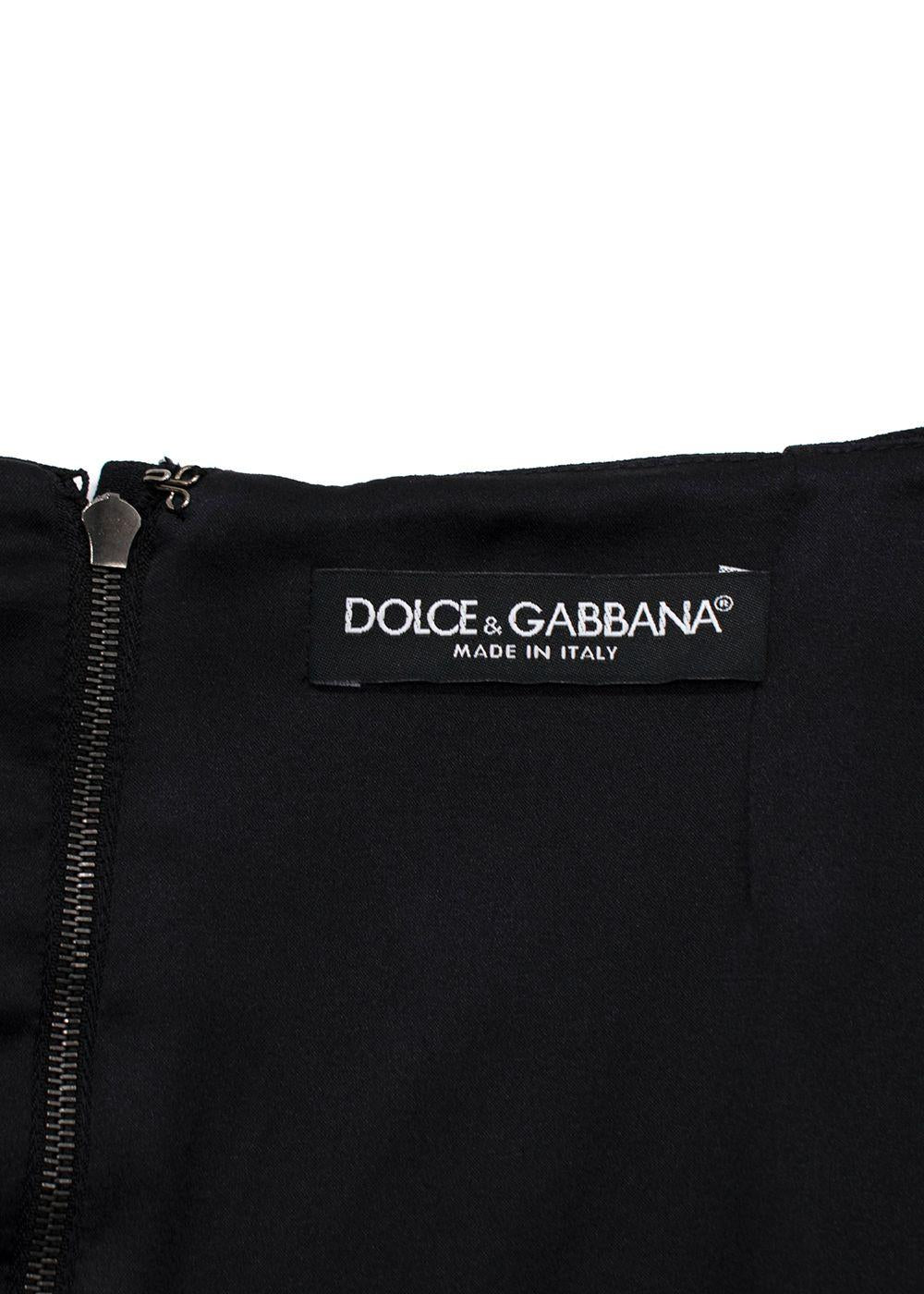 Dolce & Gabbana Black Cropped Sleeve Midi Dress