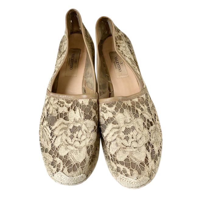 Valentino beige lace espadrilles