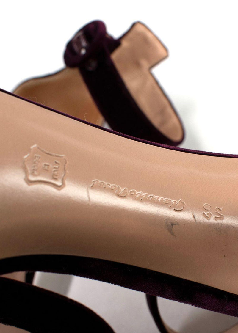 Gianvito Rossi Bordeaux Velvet Portofino Sandals