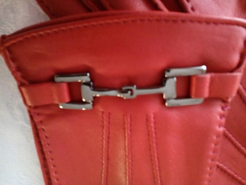 Gucci Red Leather Horsebit Gloves
