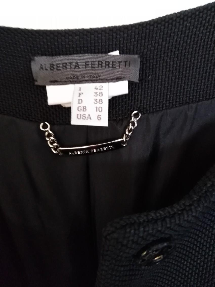 Alberta Ferretti cotton black winter coat