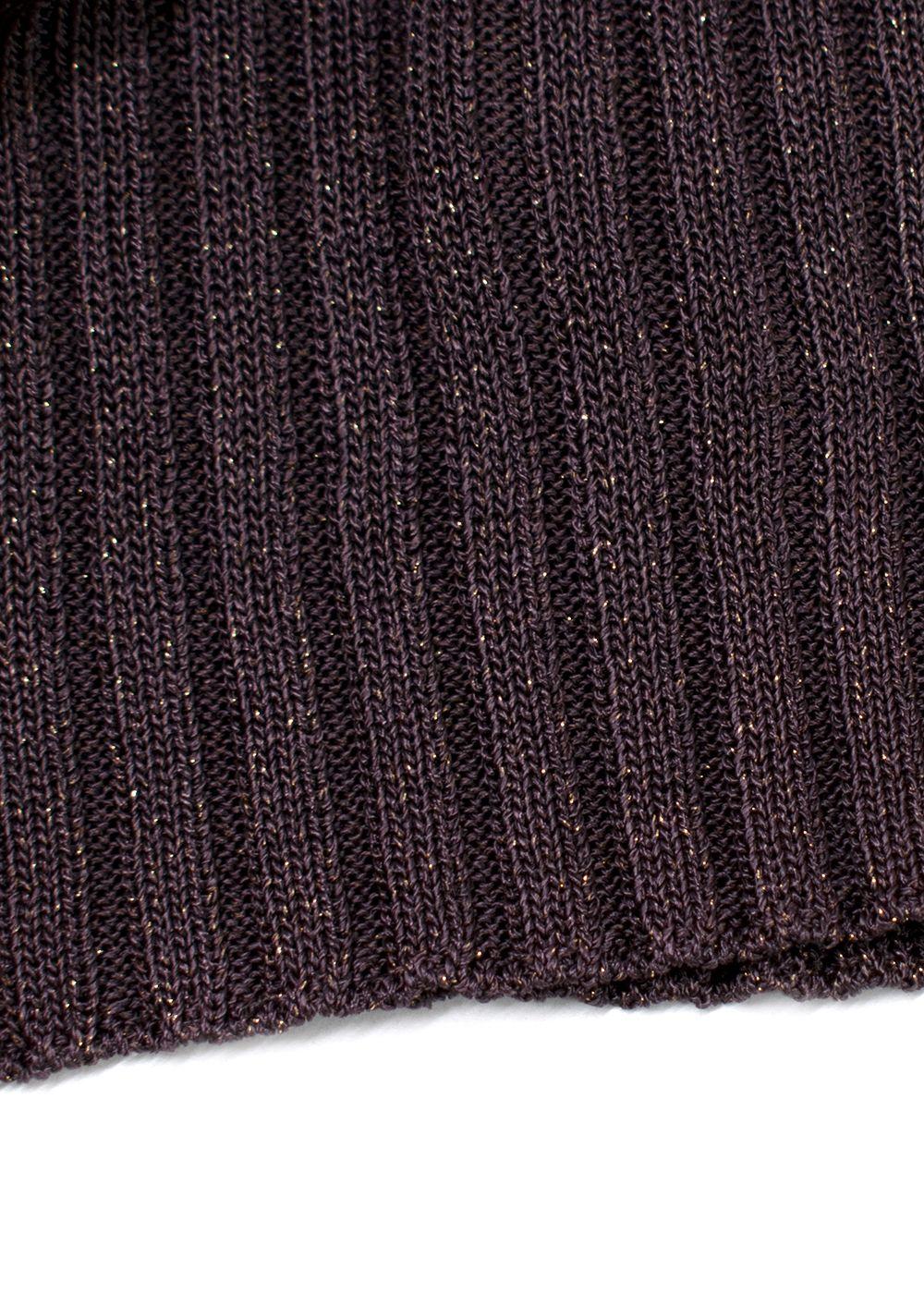 Aya Muse Brown Lurex Ribbed Knit Vest