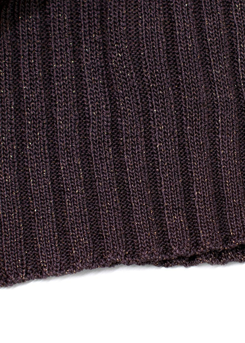 Aya Muse Brown Lurex Ribbed Knit Vest