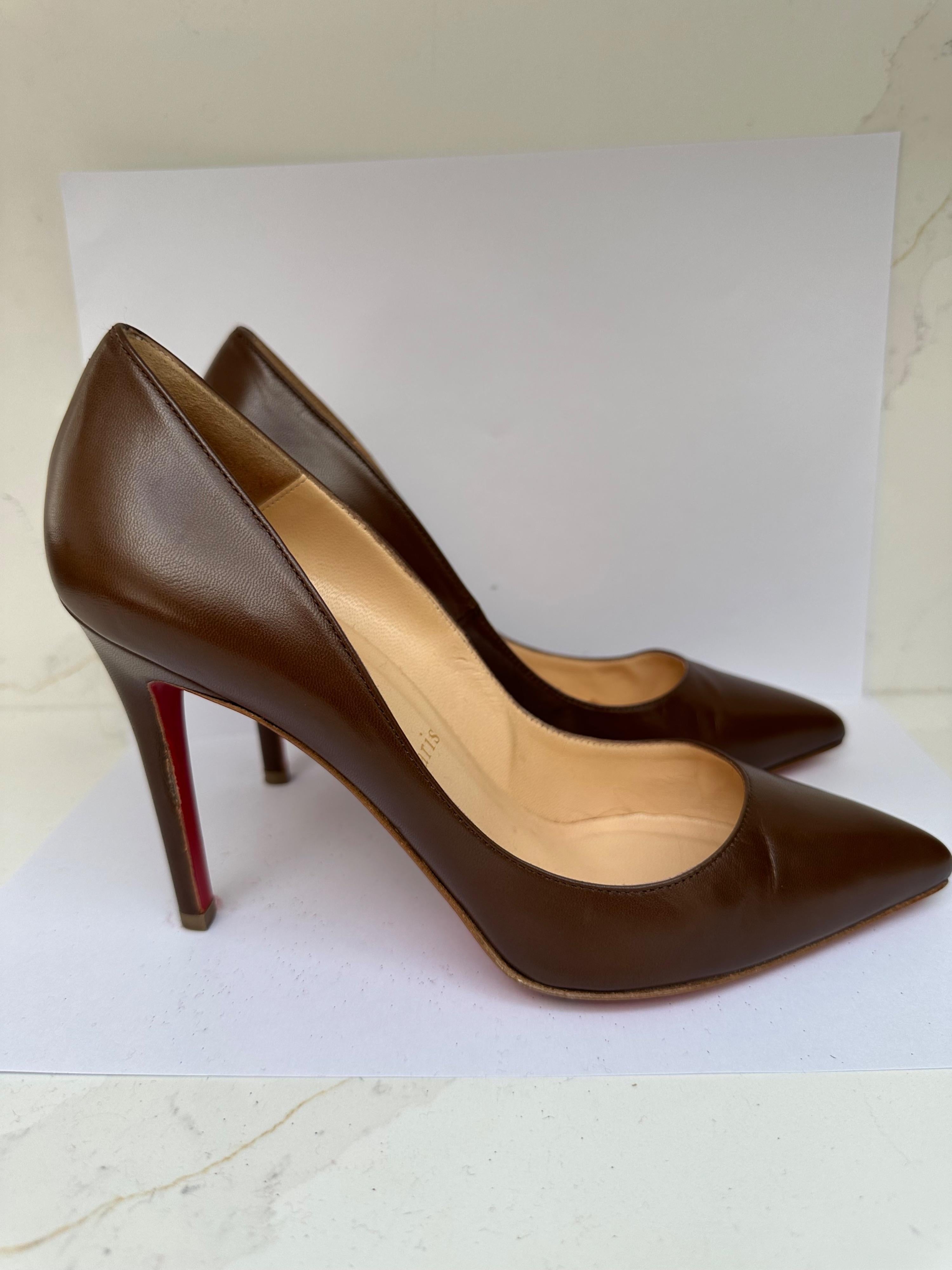 Pigalle 100 Brown Leather Pumps