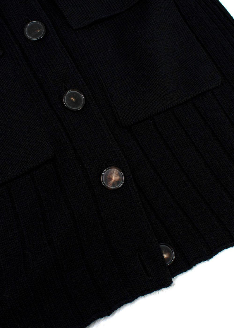 Derek Lam Black Ribbed Knitted Longline Cardigan