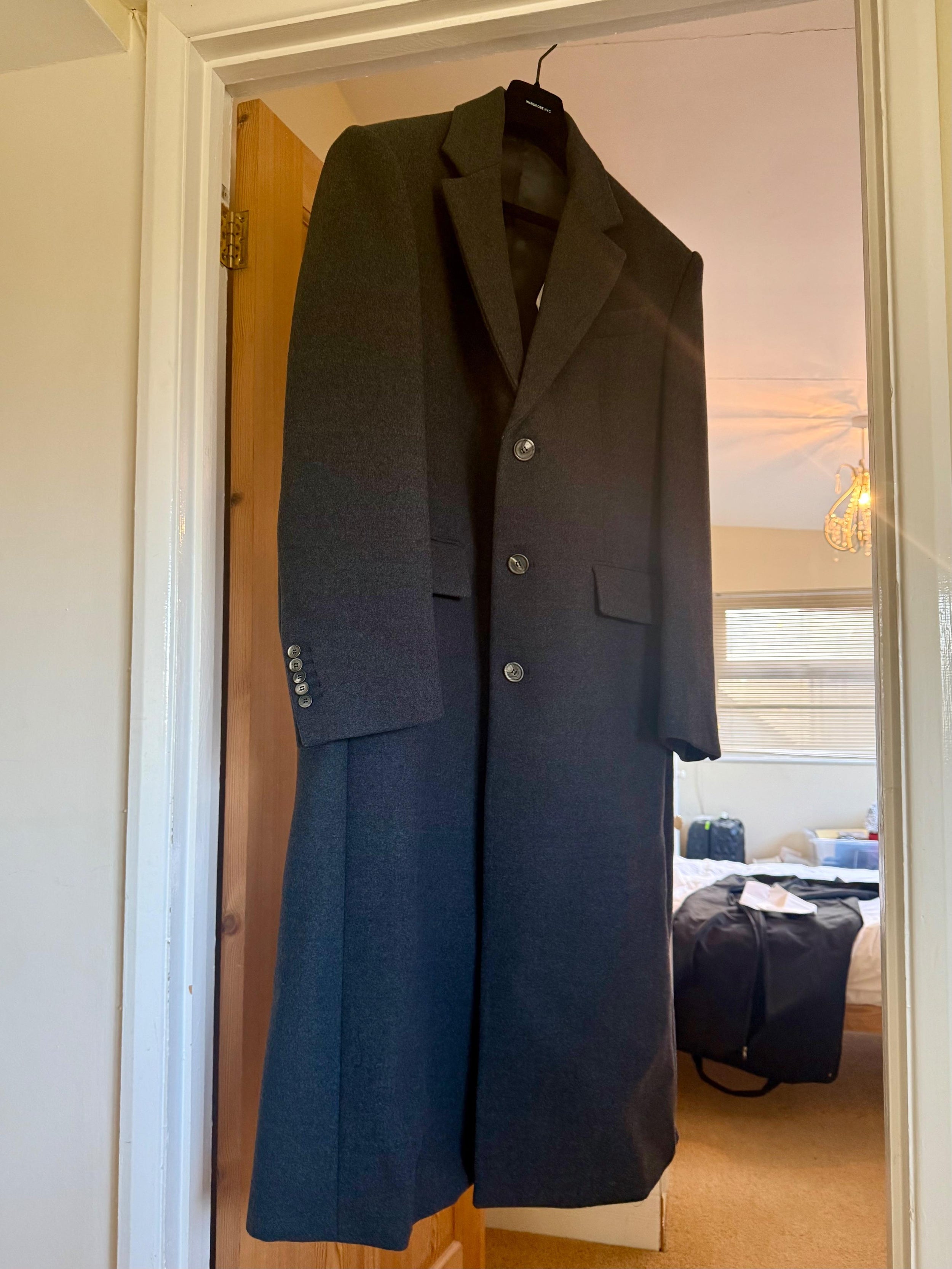 Wardrobe NYC Single Breasted Charcola Grey Coat