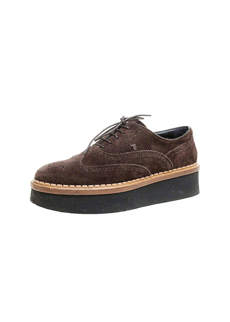 Brown Suede Platform Brogues