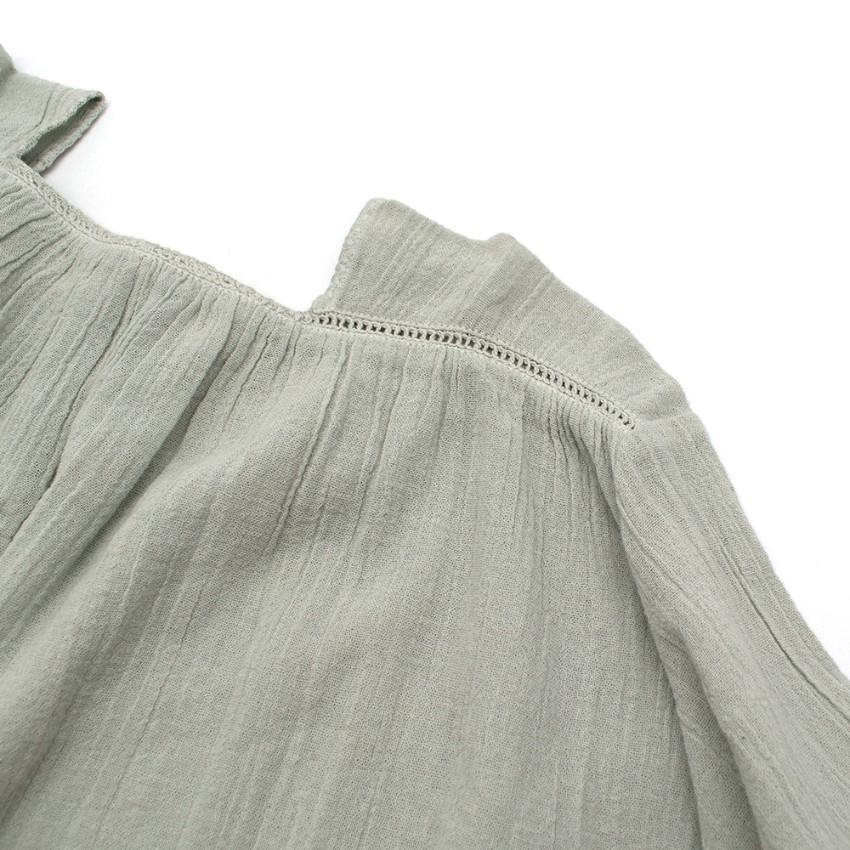 Caramel Faded Mint Green Blouse