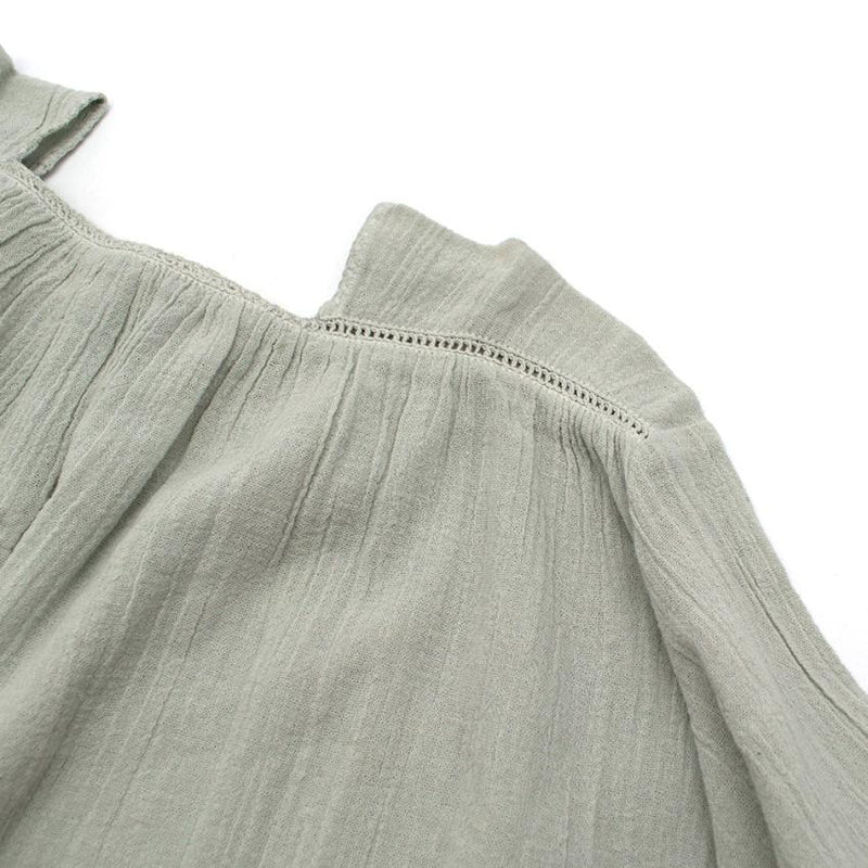 Caramel Faded Mint Green Blouse