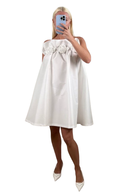 Bernadette White Floral Applique Theodore Dress