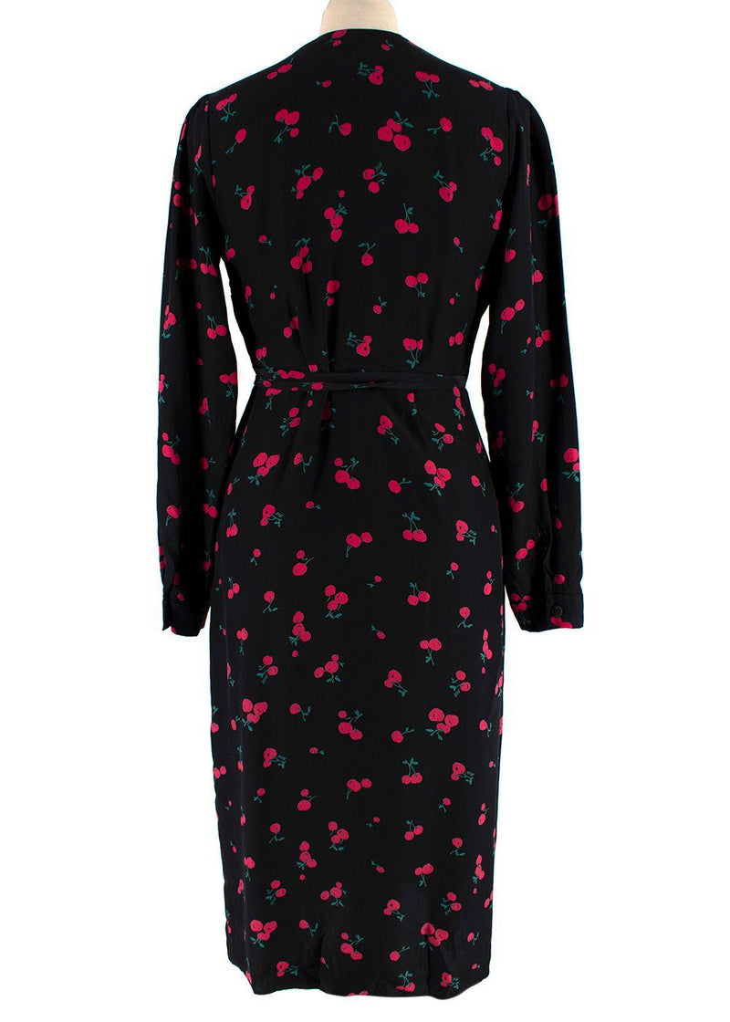HVN Julia Black Cherry Wrap Dress