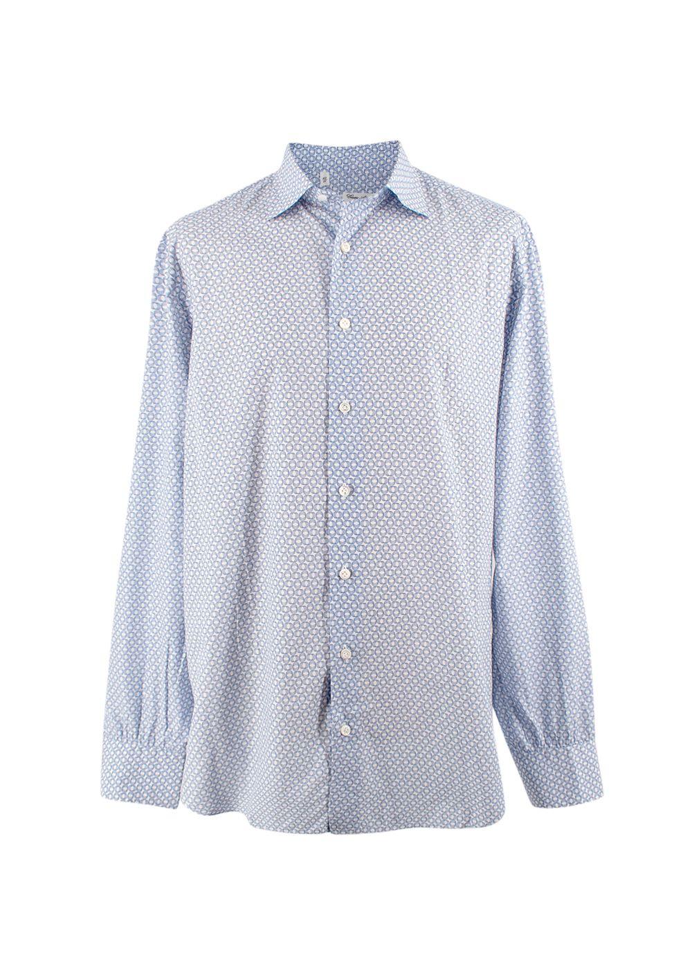 Cesare Attolini Napoli Blue Patterned Shirt