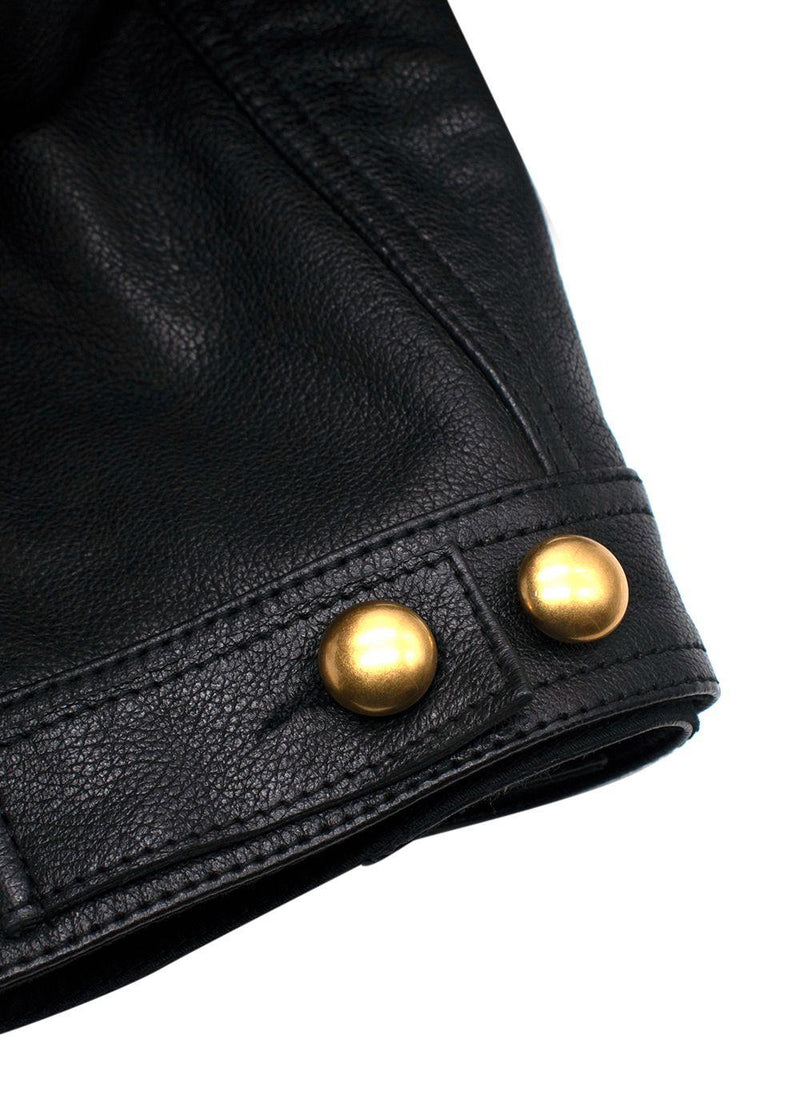DL 1961 Black Obsidian Vika Leather Trucker Jacket