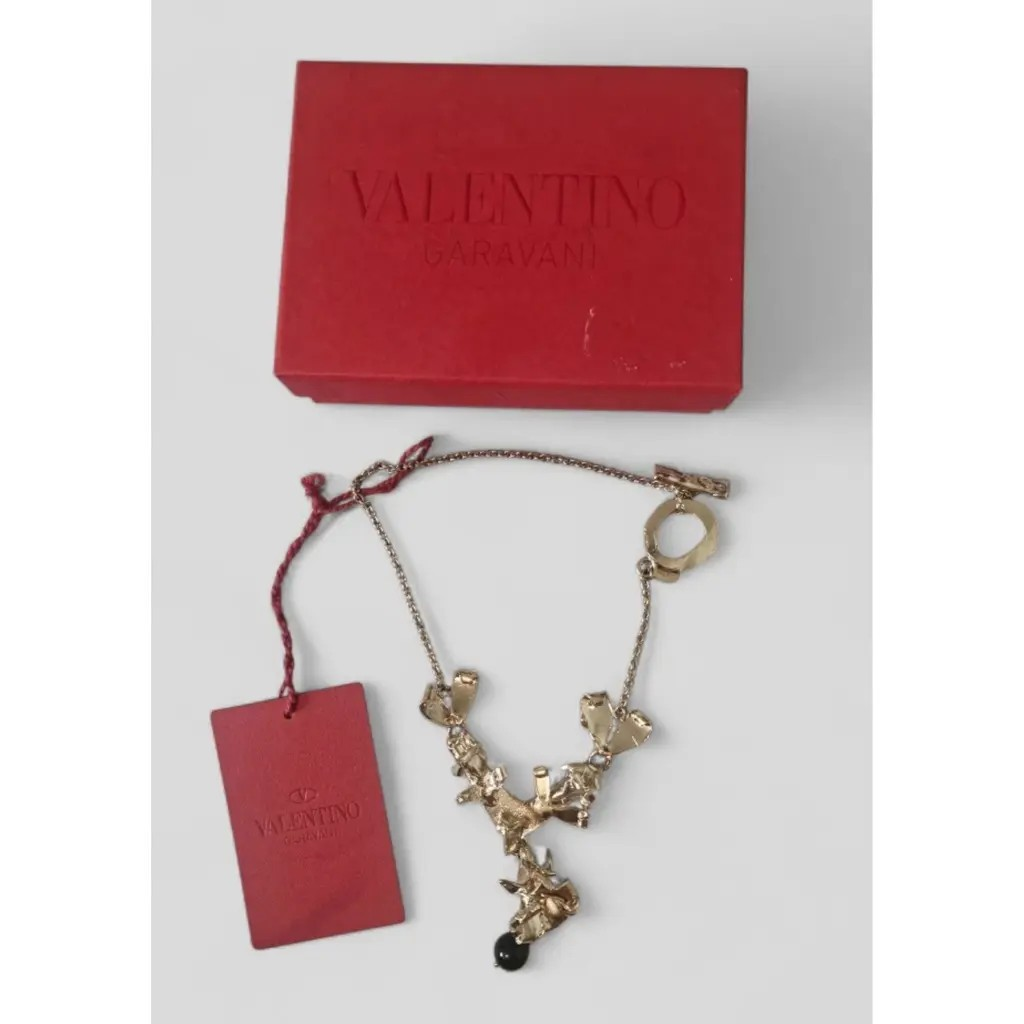 Valentino Floral Motif Metal Necklace