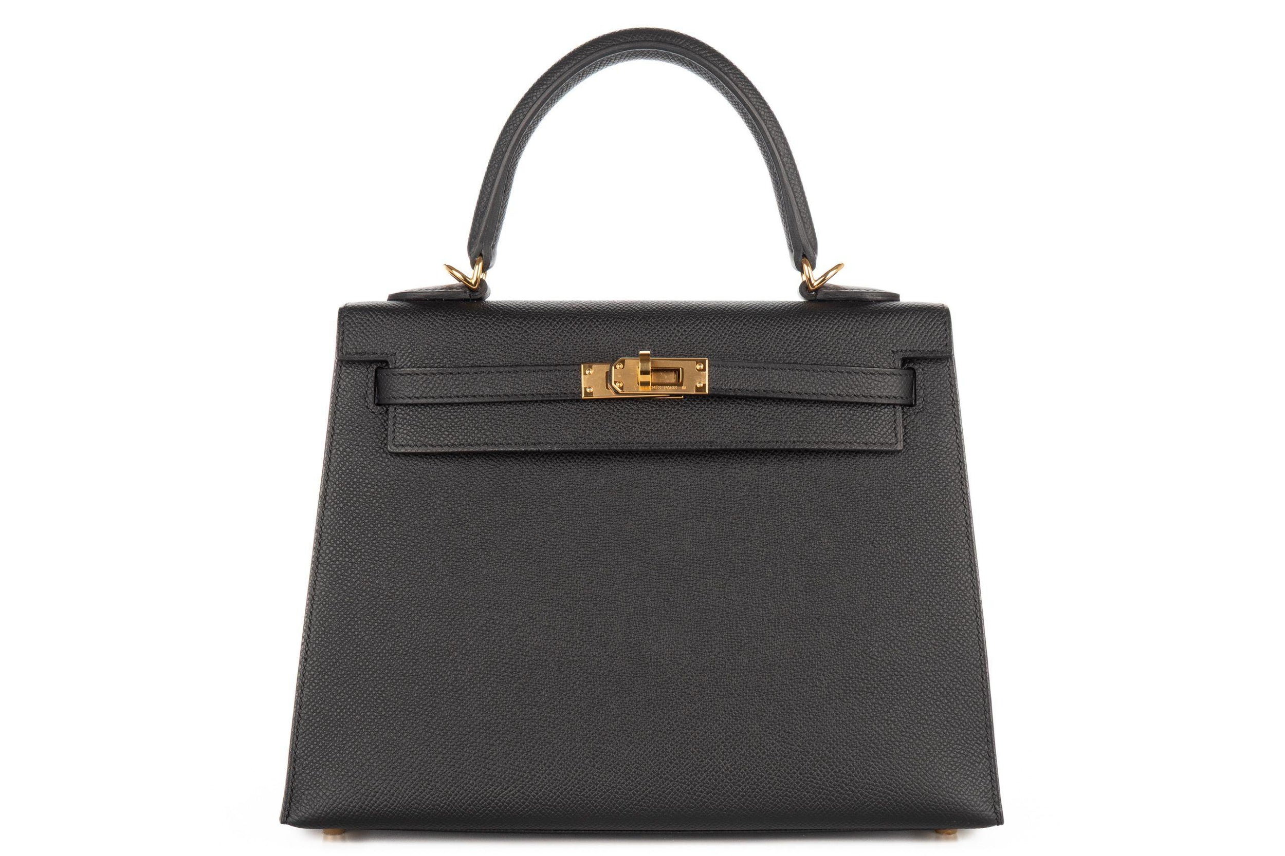 Kelly 25cm Black Epsom GHW