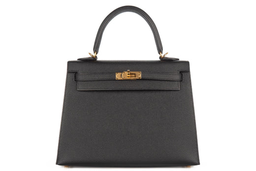 Kelly 25cm Black Epsom GHW