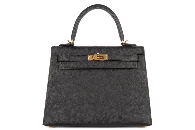 Kelly 25cm Black Epsom GHW
