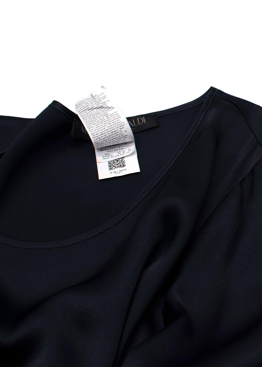 Marina Rinaldi Navy Silk- Blend Blouse
