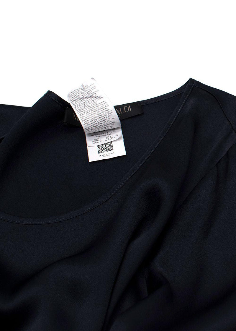 Marina Rinaldi Navy Silk- Blend Blouse