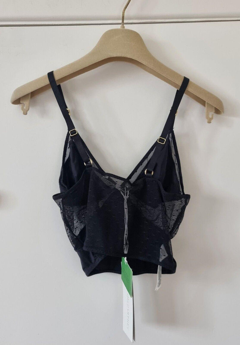 Stella McCartney Black Mesh Bralette and Brief Set
