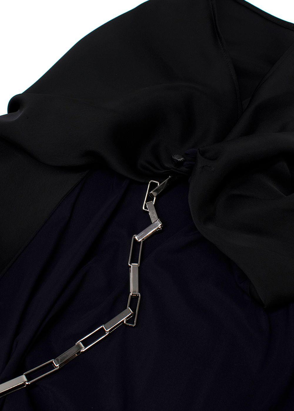The Attico Black Chain Embellished Open-Back Satin Gown