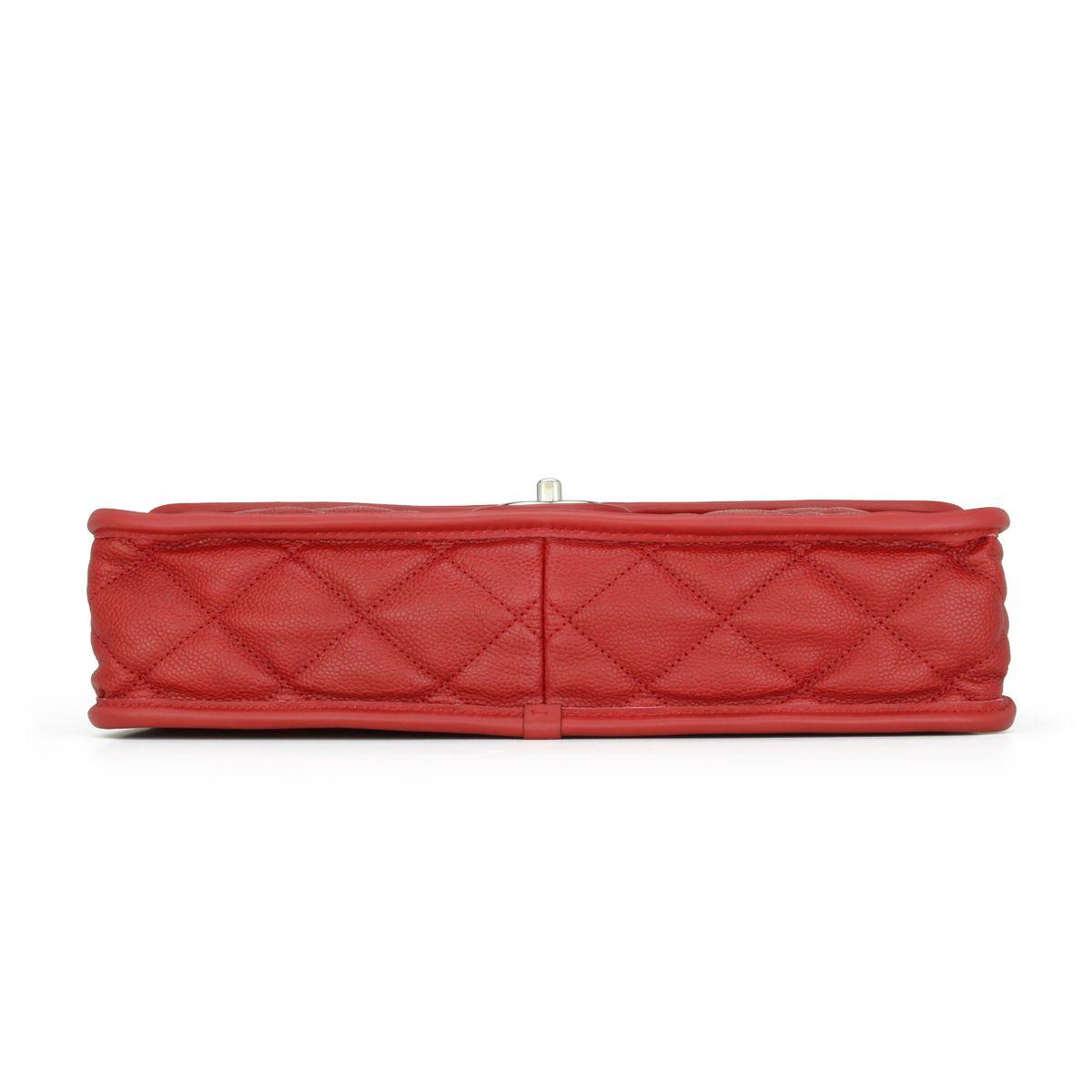 Chanel Red Caviar Leather French Riviera Flap Bag