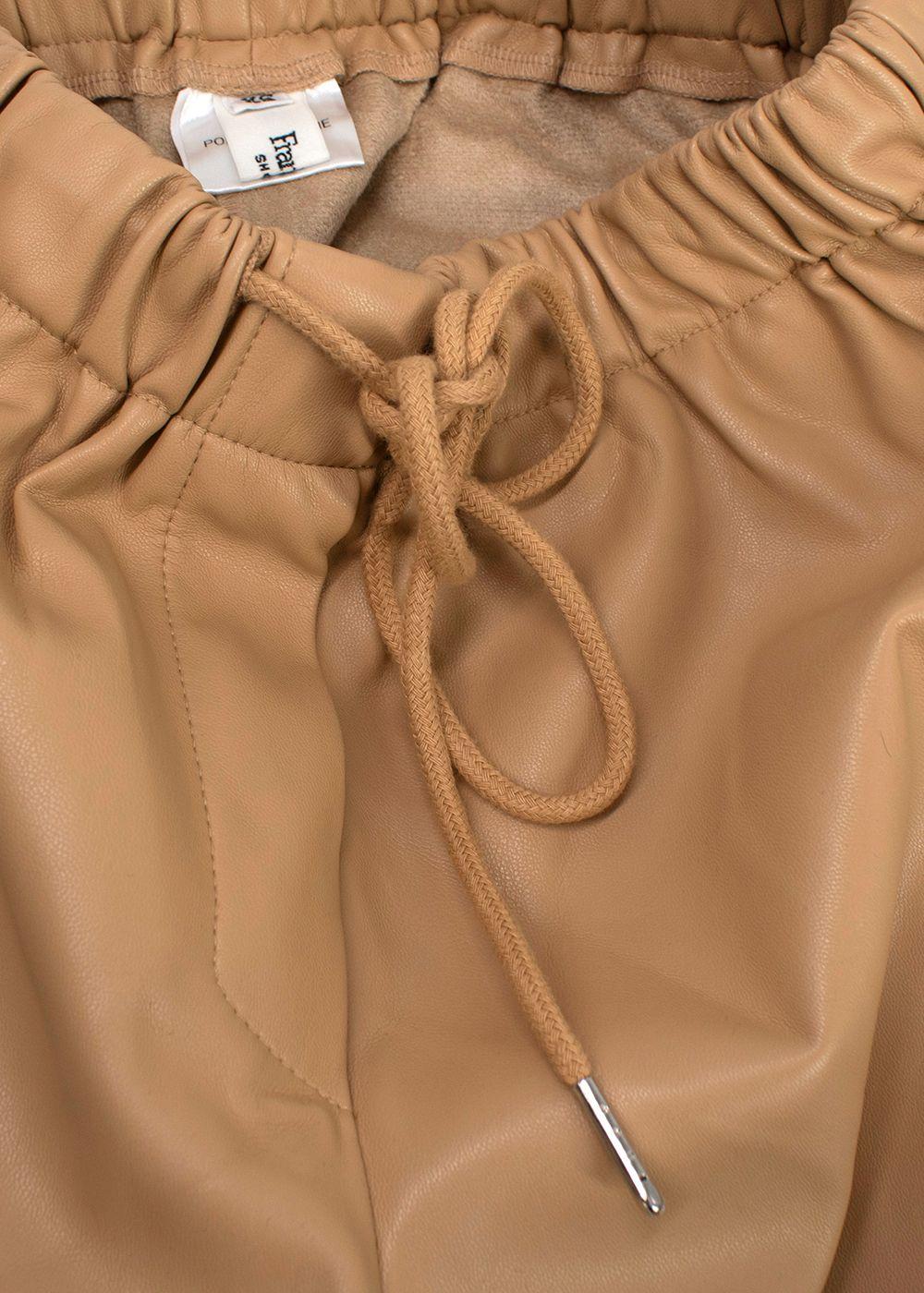 Frankie Shop Elvinne Faux Leather Cargo Pants in Latte