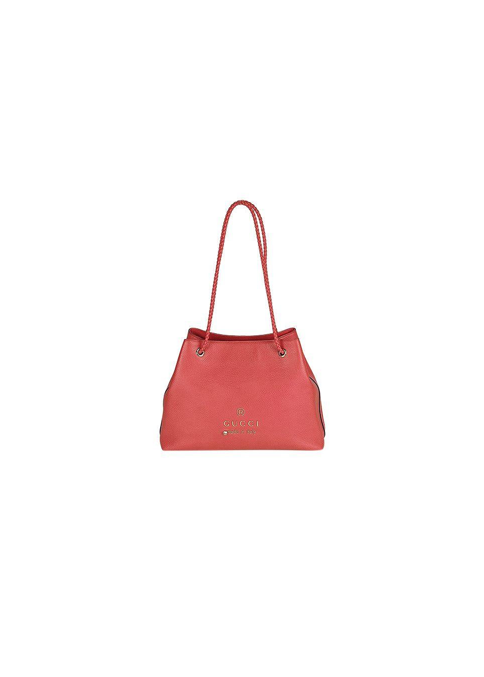 Vintage pink leather tote bag