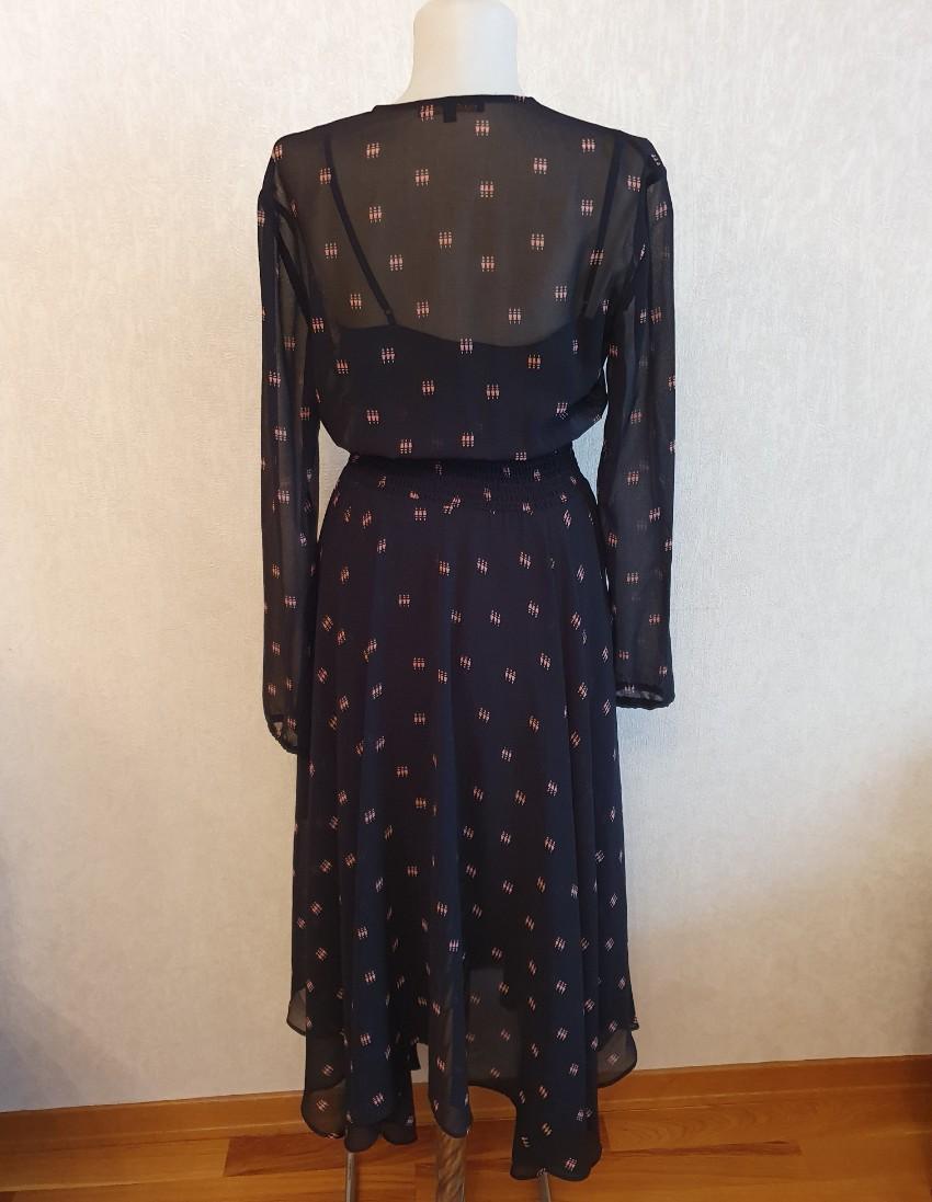 Make Black Printed Chiffon Ramini Dress