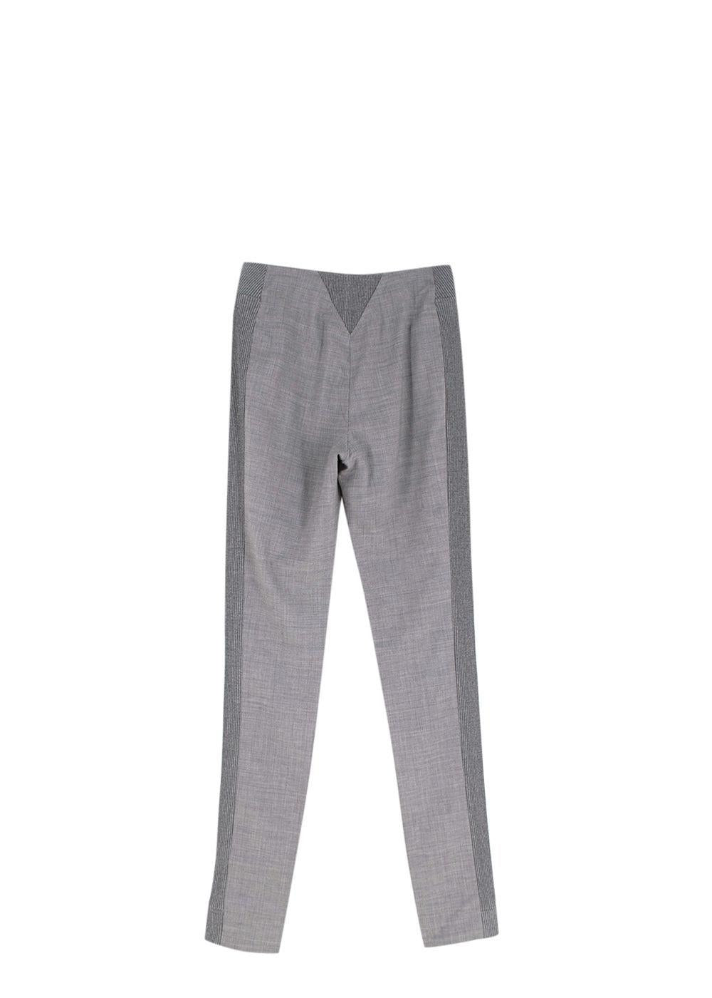 Grey Stretch Knit Slim Fit Trousers
