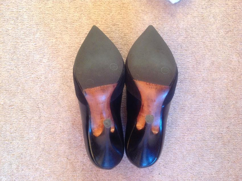 Celine Leather & Velvet Booties