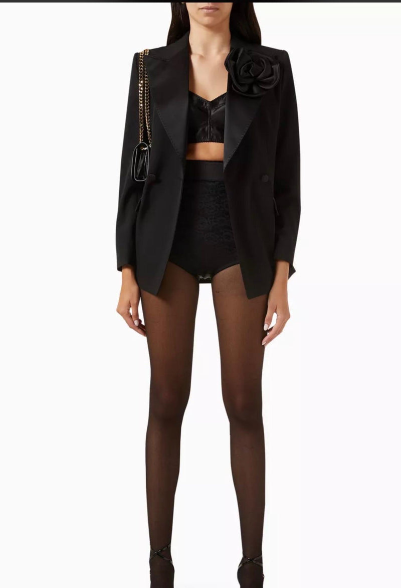 Dolce & Gabbana Black Corset Top And Hot pants Set