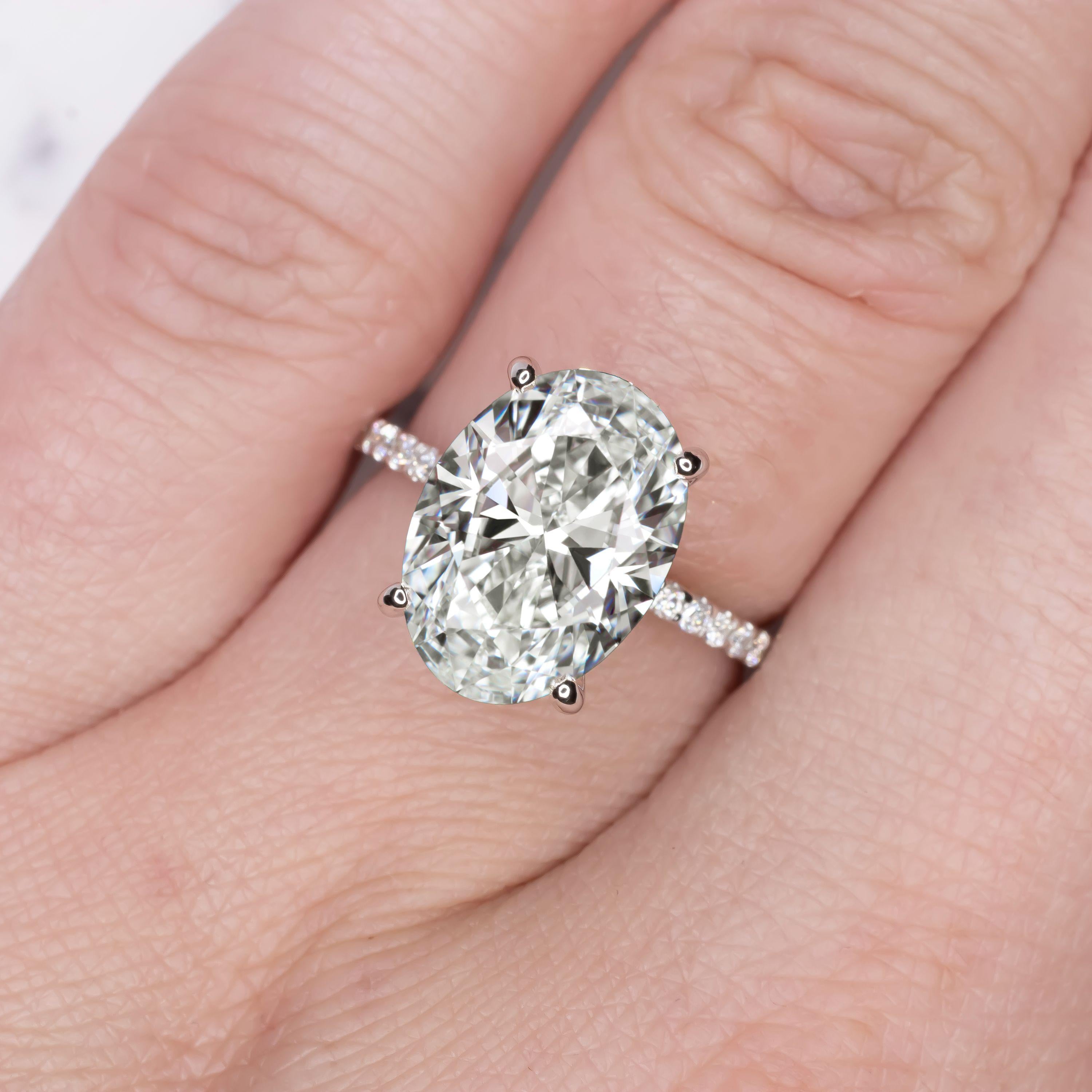 Verde 5ct IGI Certified Lab Grown Oval Cut Diamond Ring