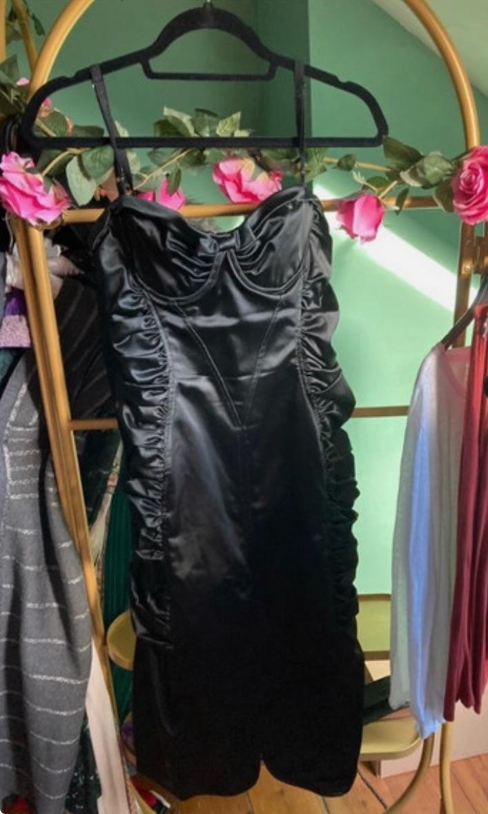 Dolce & Gabbana Black Ruched Corset Dress