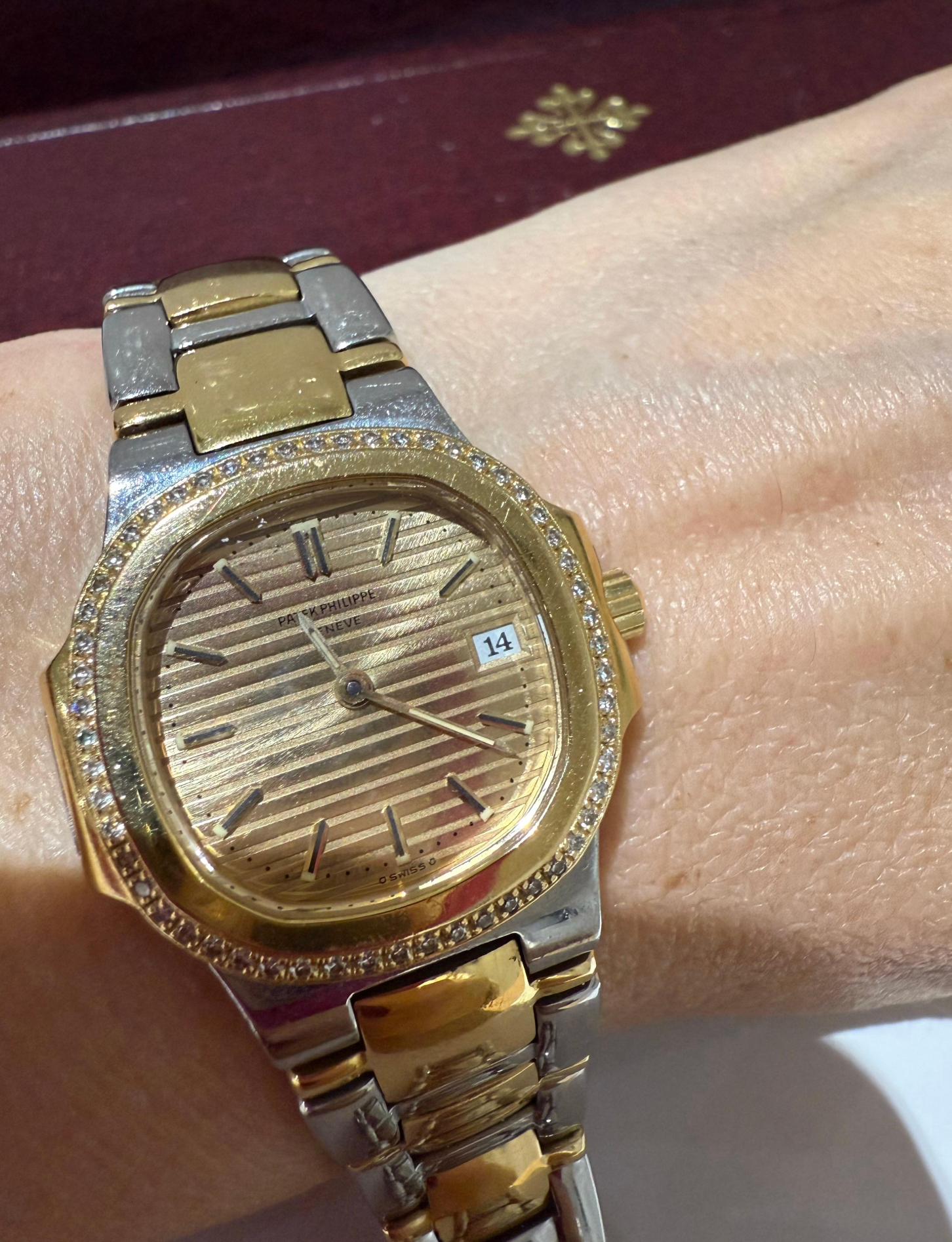 Nautilus Vintage Lady steel/yellow gold 18k with factory diamonds