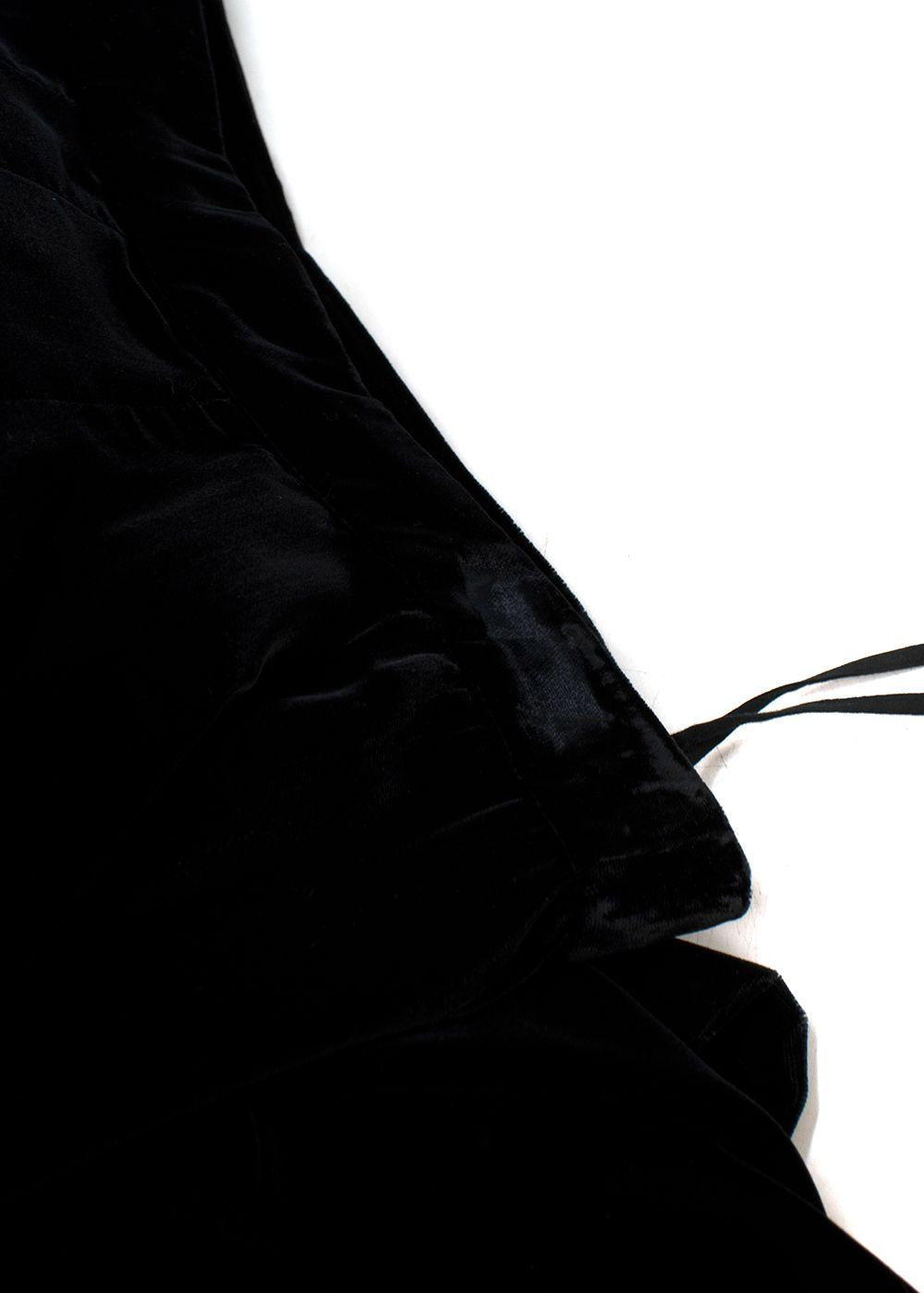 Saint Laurent Edition Soir Black Velvet Wide Leg Trousers