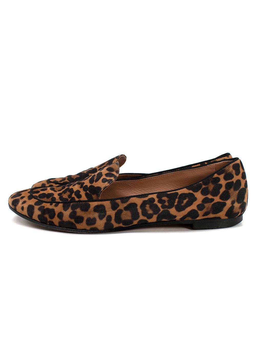 Aquazzura Leopard Print Suede Loafers