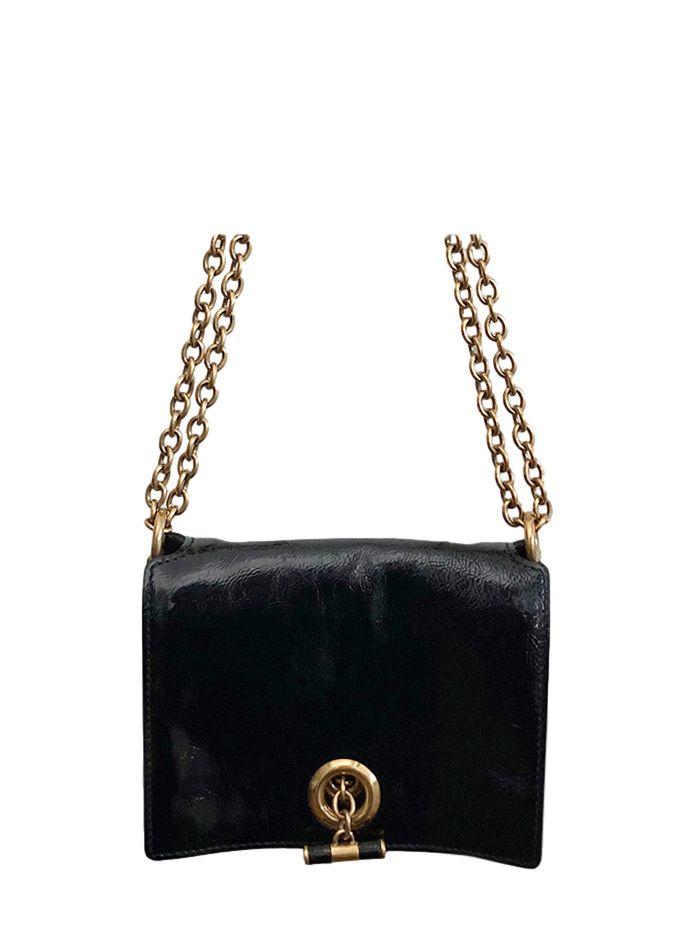 Saint Laurent Vintage Black Leather Flap Bag