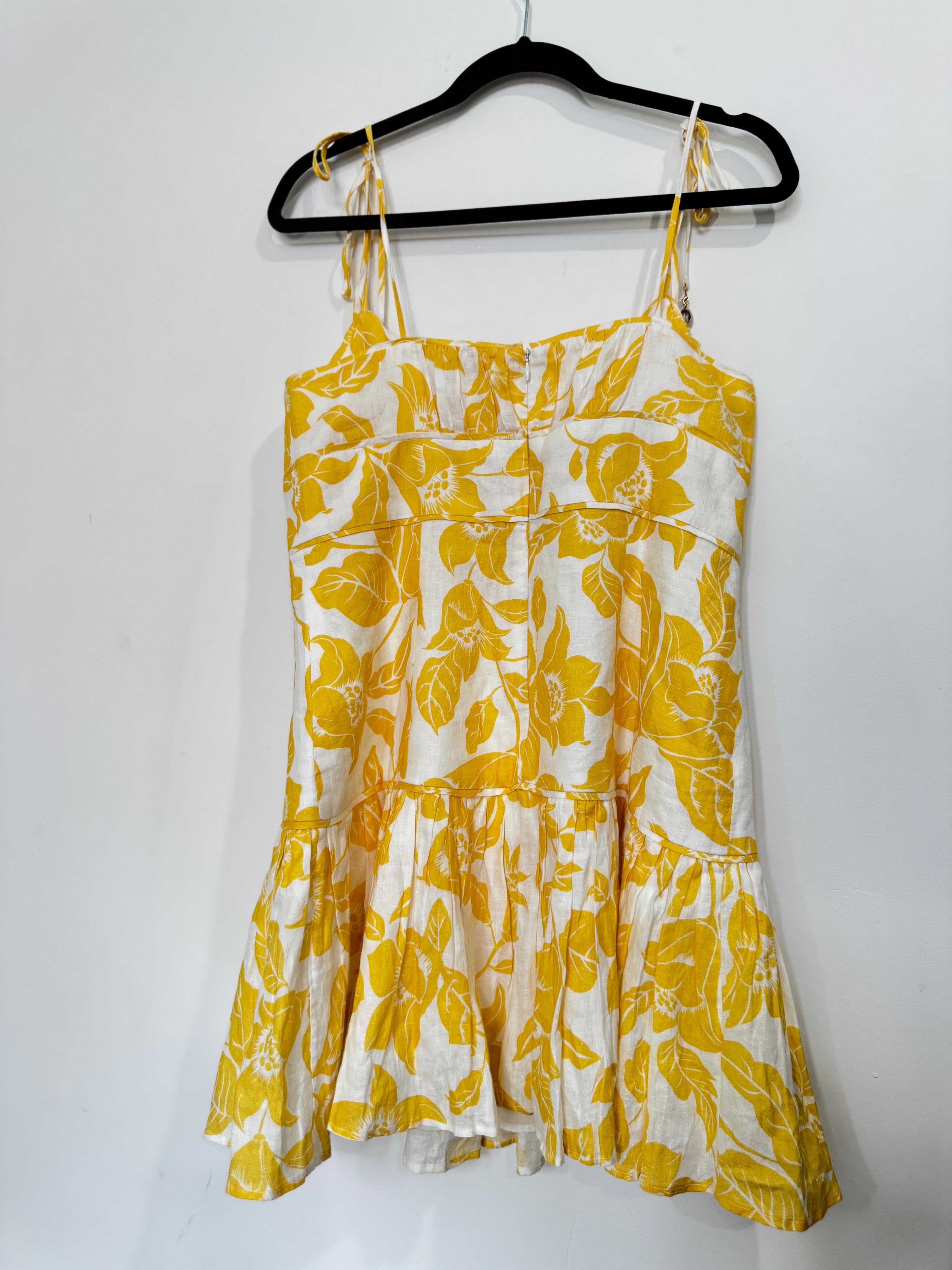 Zimmermann Yellow Bells Fit and Flare Mini Dress