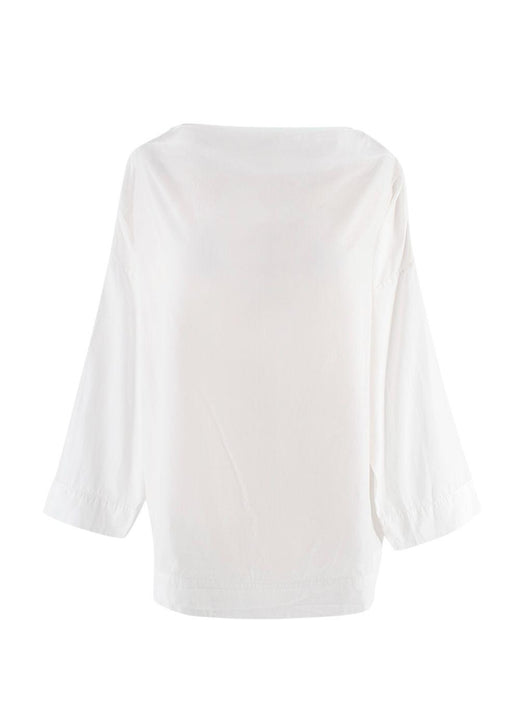 Nili Lotan white wide poplin top