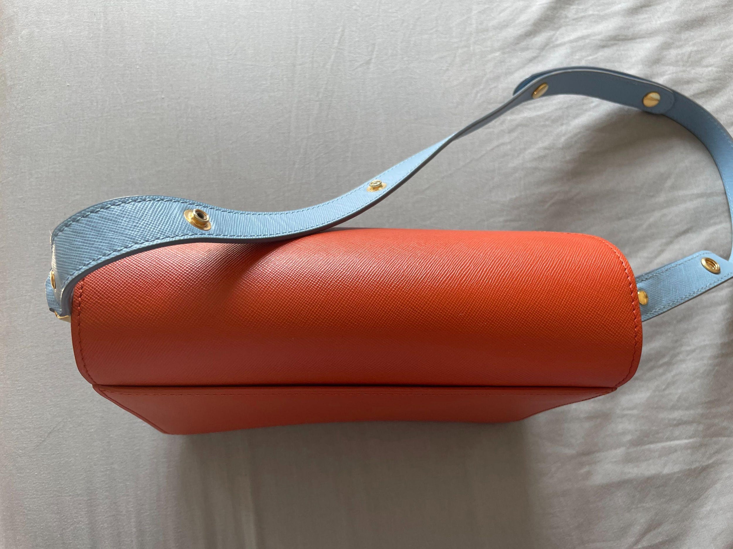 Grained Leather Multicoloured Trunk Bag
