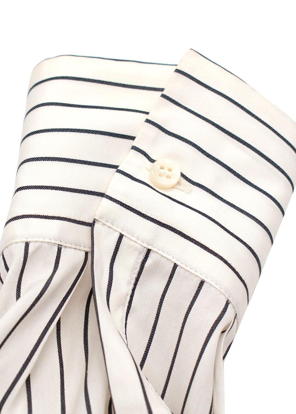 Brunello Cucinelli Black and White Stripe Silk Blouse