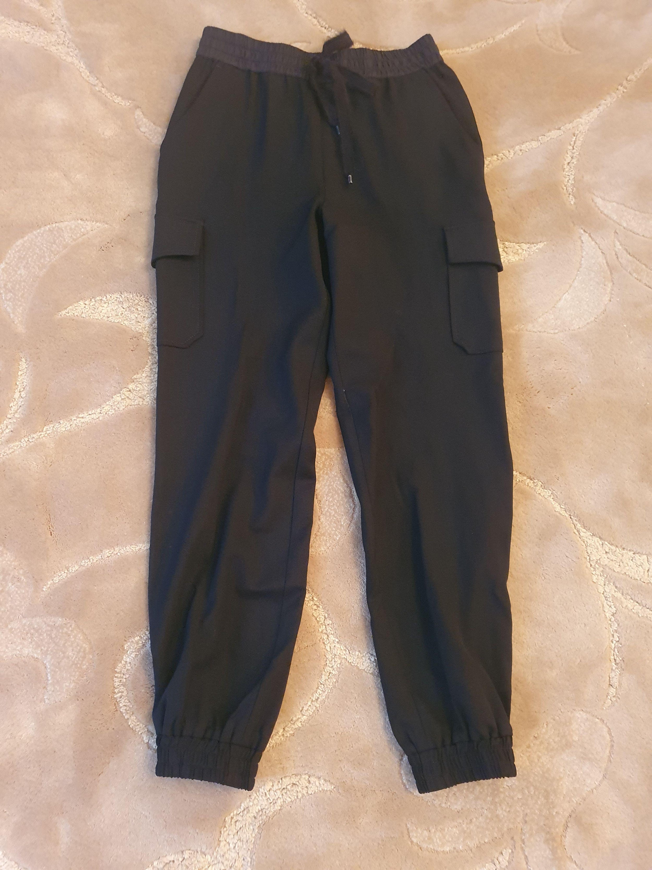 Black Wool Cargo Pants