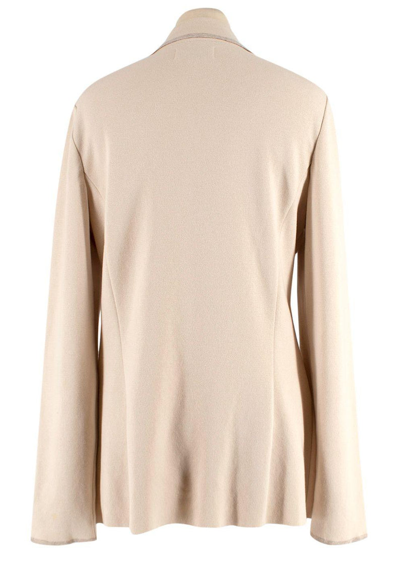 Beige Cotton Blend Lightweight Blazer