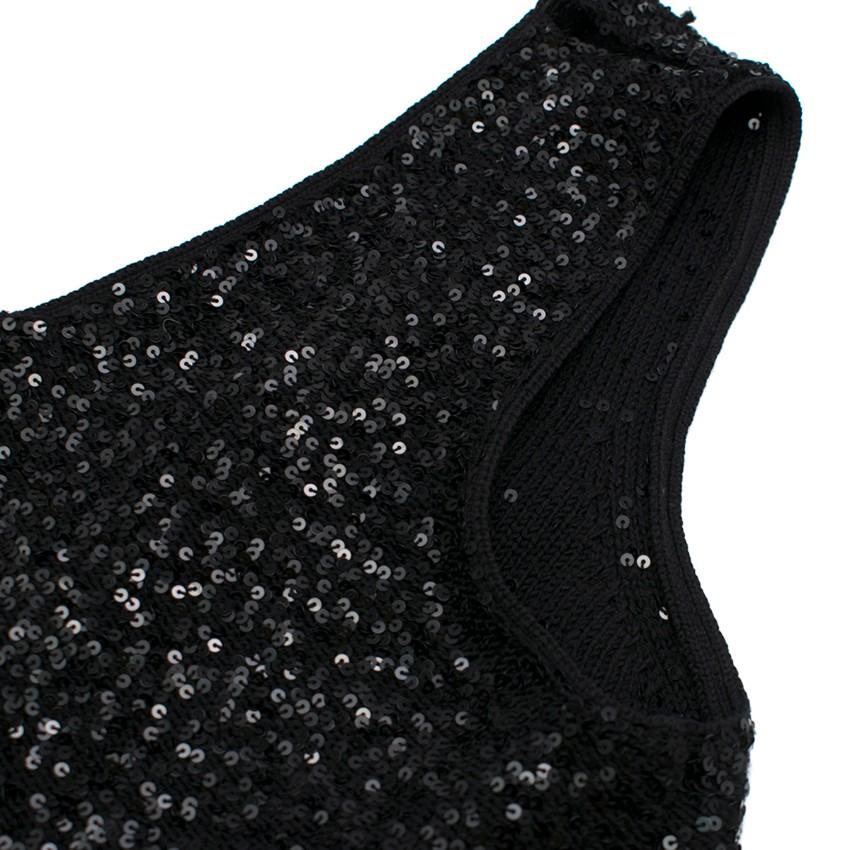 Bespoke Black Sequin Sleeveless Top