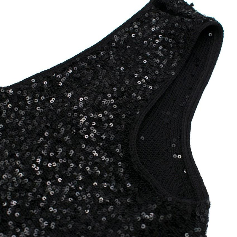 Bespoke Black Sequin Sleeveless Top