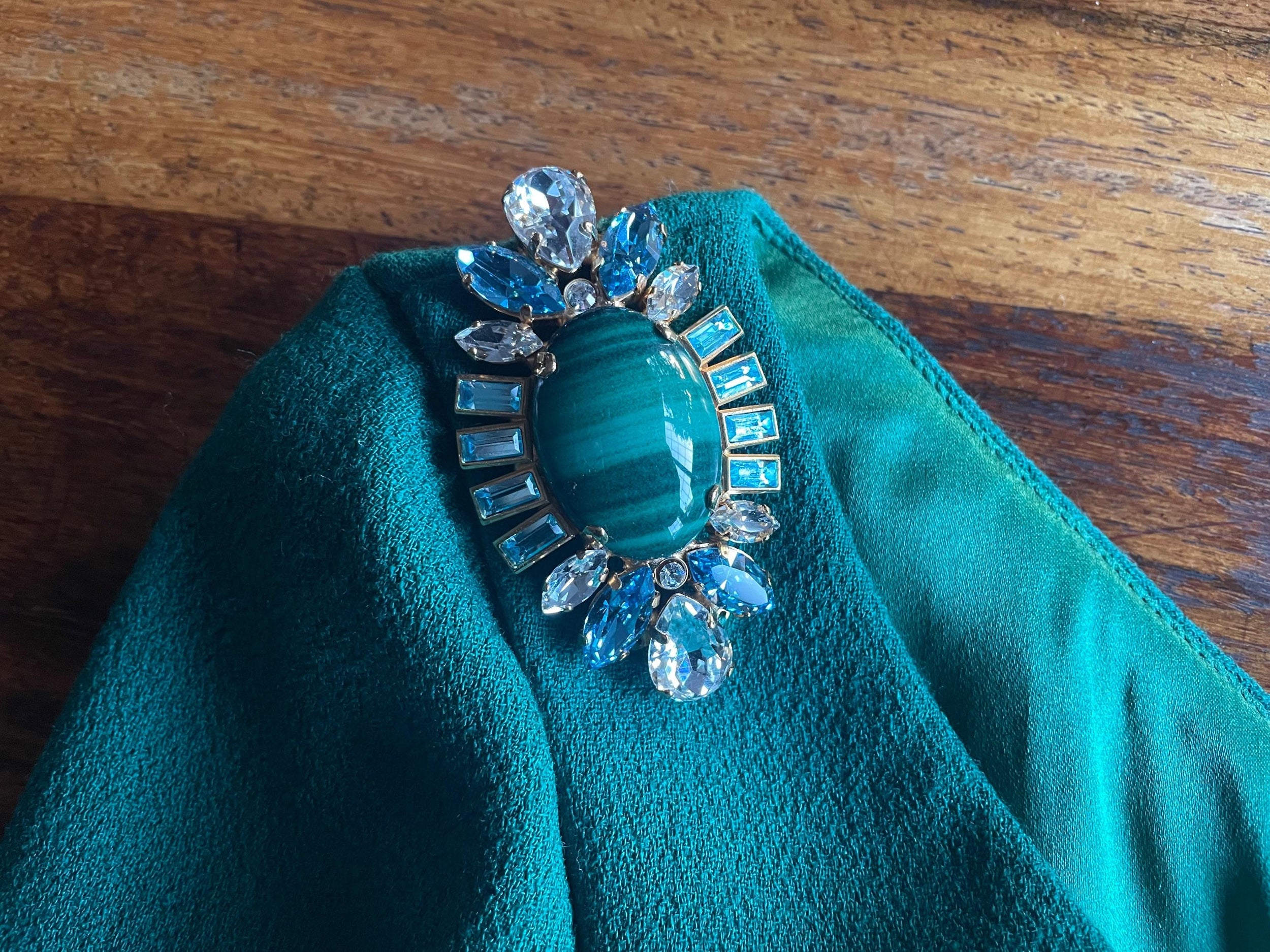 Dolce & Gabbana Green Jewel Embellished Midi Dress