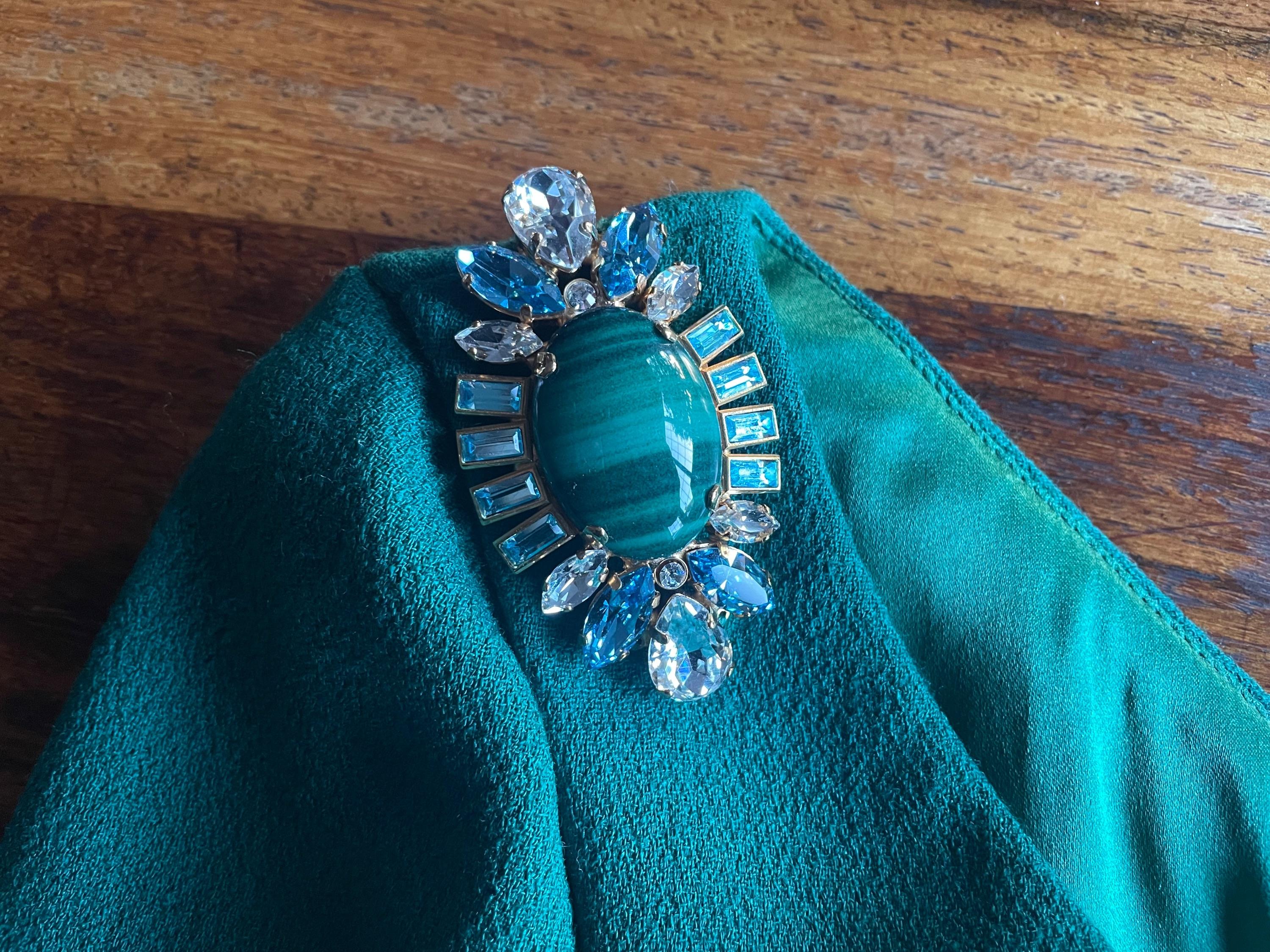 Dolce & Gabbana Green Jewel Embellished Midi Dress