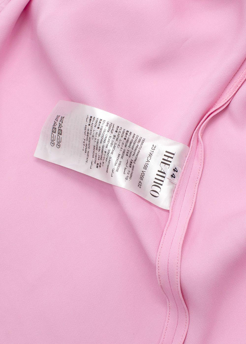 The Attico “Becky” Cutout Woven Mini Dress in Bubblegum Pink