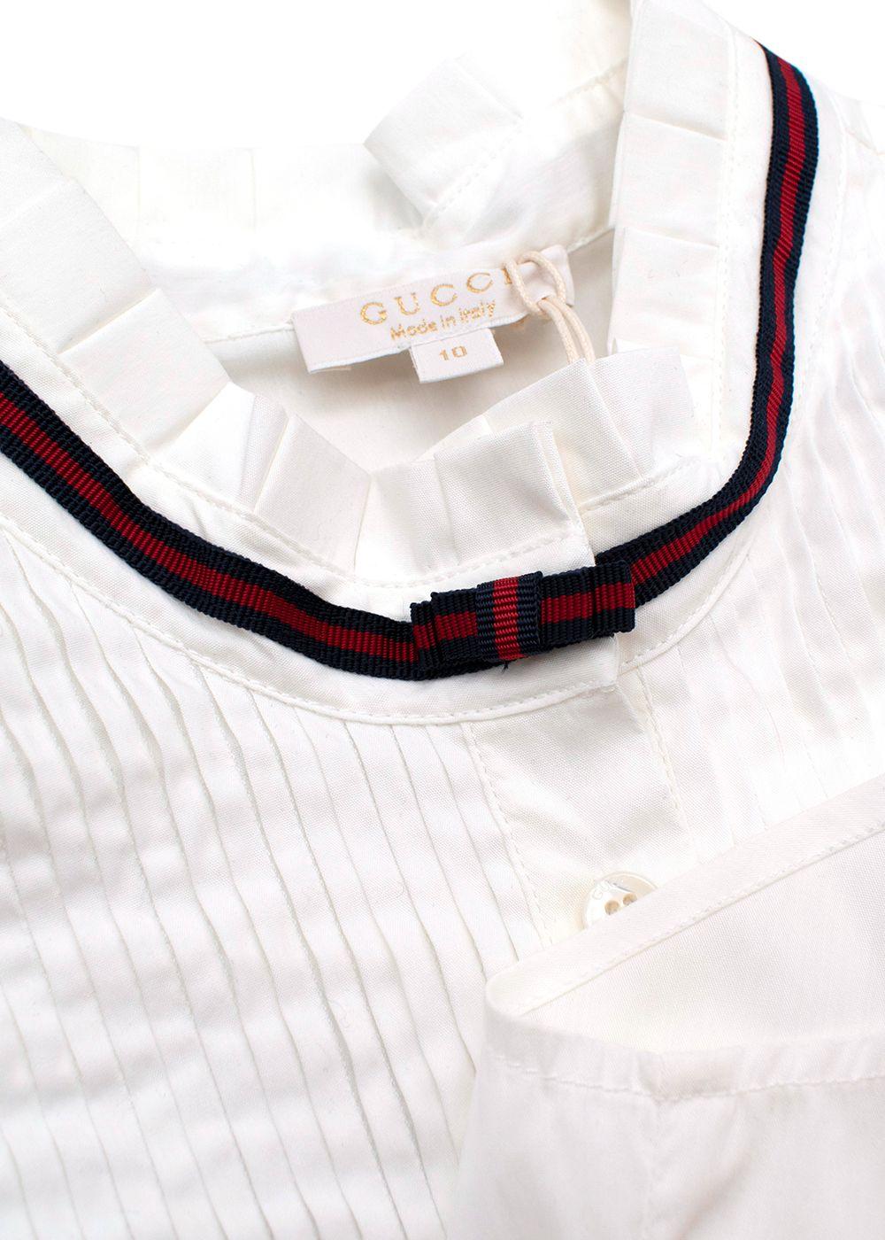 ivory cotton pie-crust collar blouse 10Y